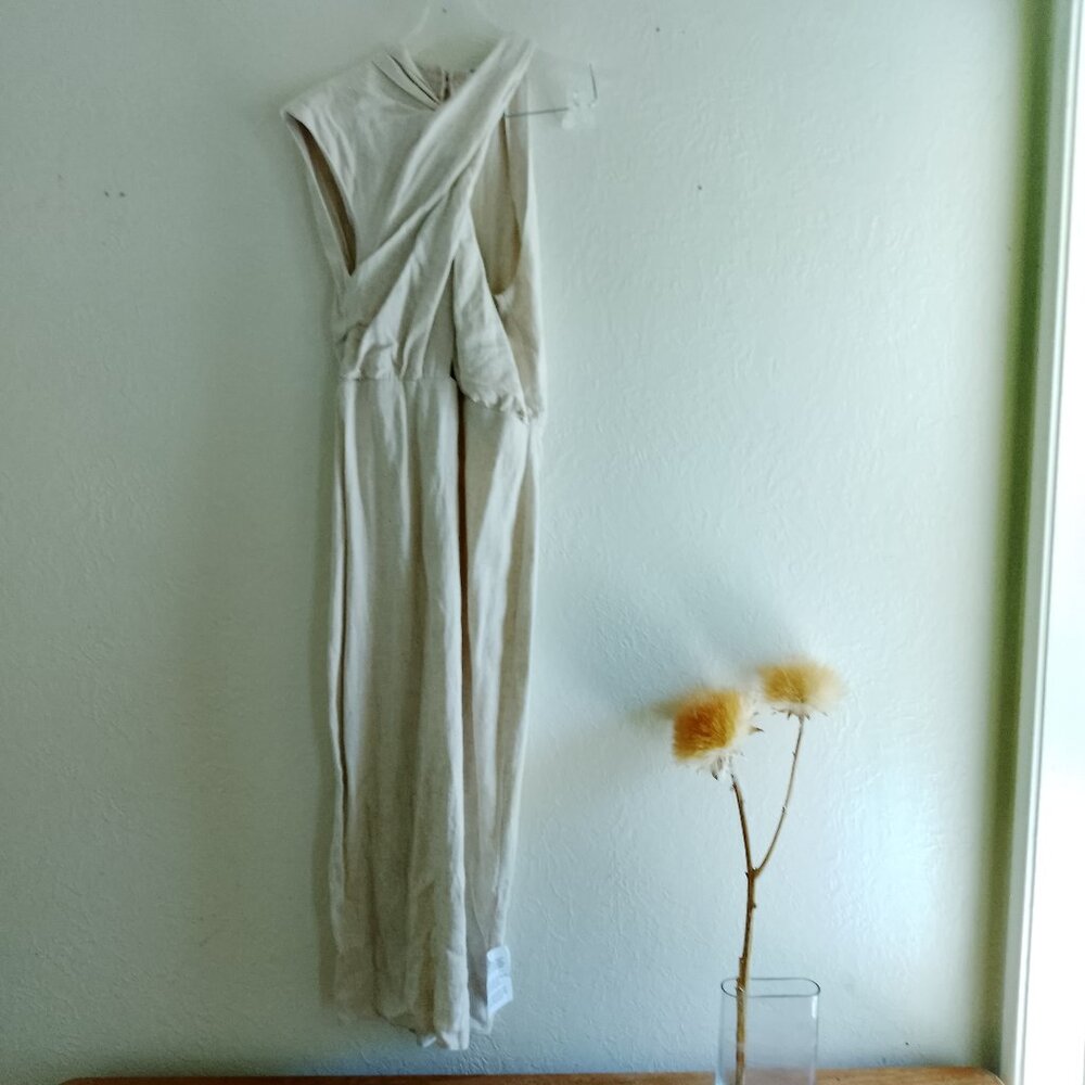 NWT Asymmetric Twist Neck Pencil Midi Dress Size 4